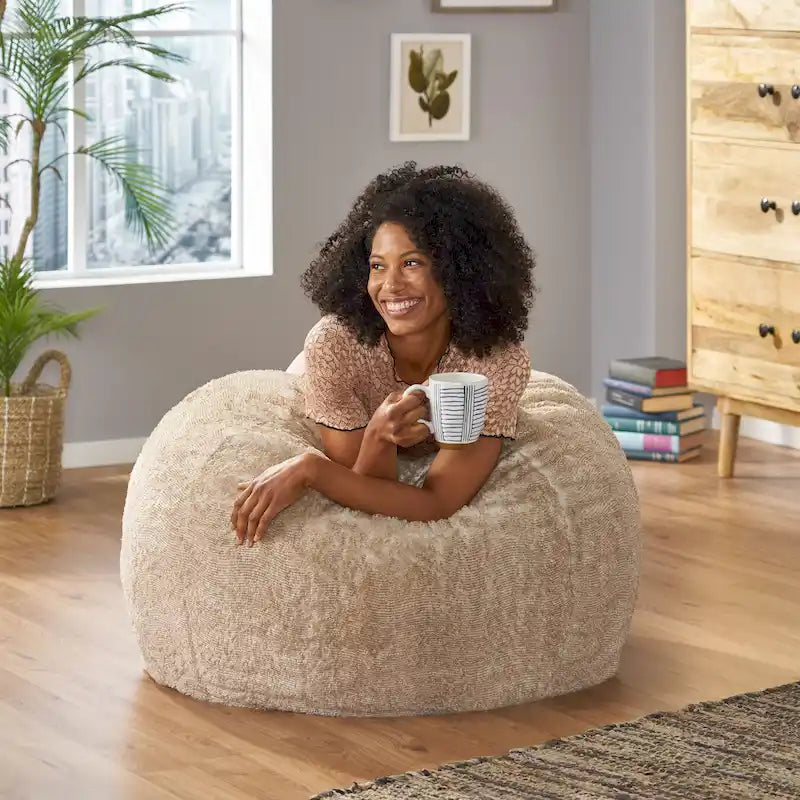 Modern Glam Faux Fur Winter Bean Bag