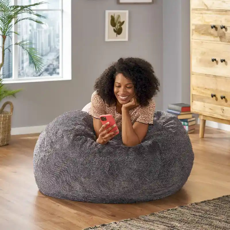 Modern Glam Faux Fur Winter Bean Bag