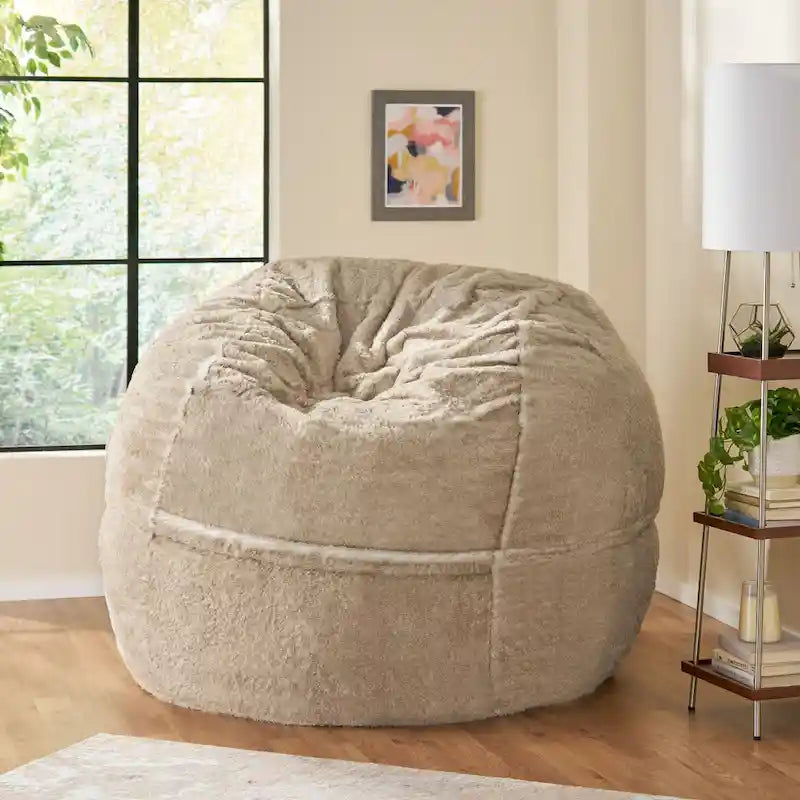 Modern Glam Faux Fur Winter Bean Bag