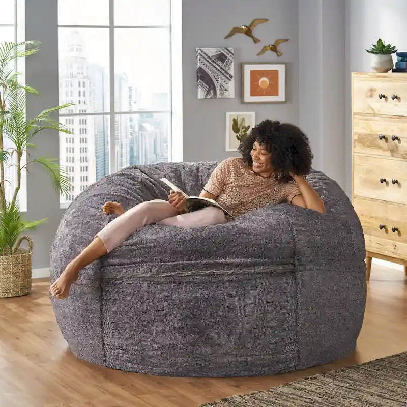 Pouf d'hiver en fausse fourrure Modern Glam