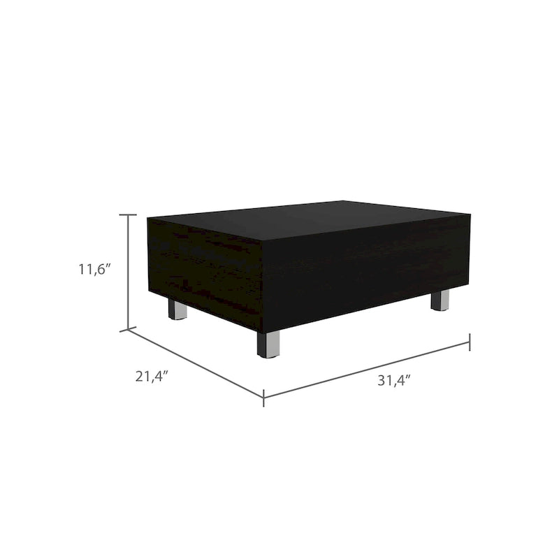 Table basse avec plateau relevable et rangement dissimulé - 4 pieds