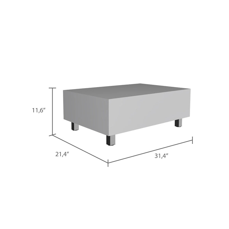 Table basse avec plateau relevable et rangement dissimulé - 4 pieds