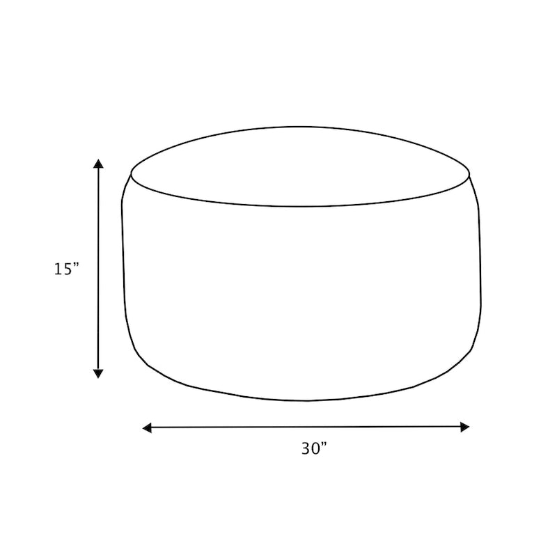 Grand pouf rond en velours côtelé pour l'intérieur