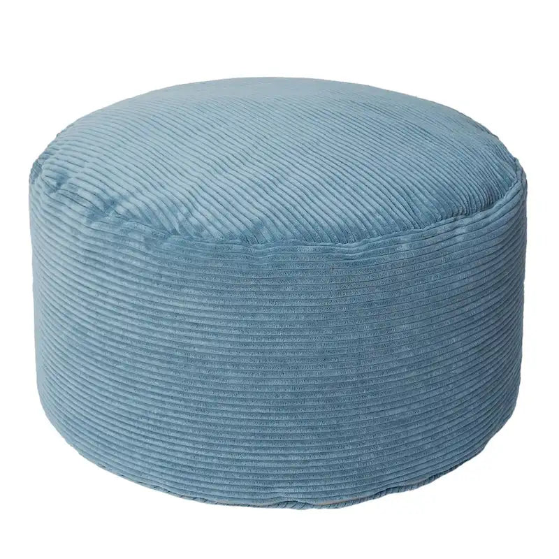 Grand pouf rond en velours côtelé pour l'intérieur