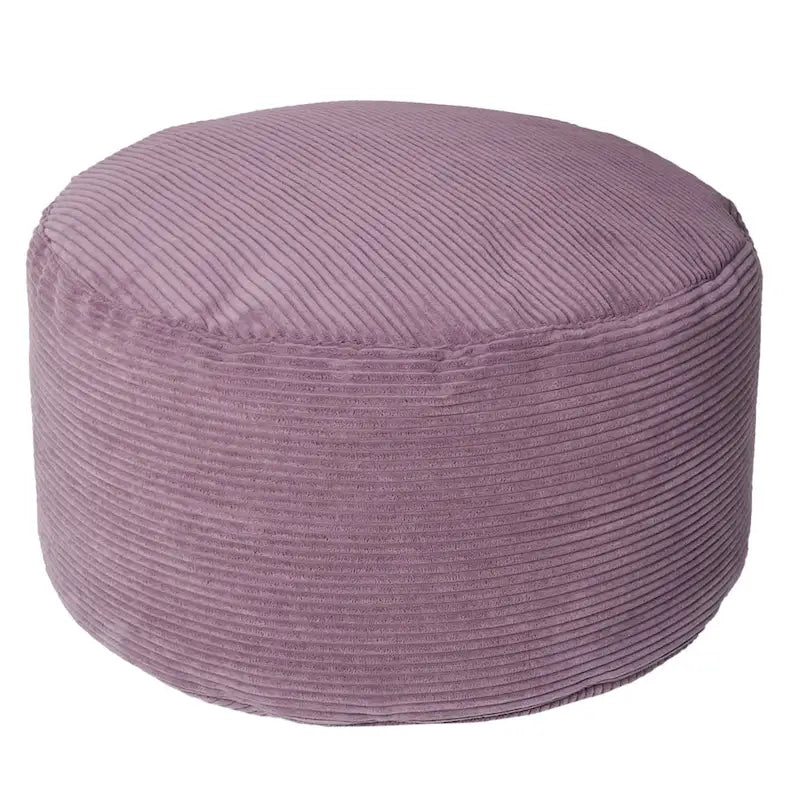 Grand pouf rond en velours côtelé pour l'intérieur