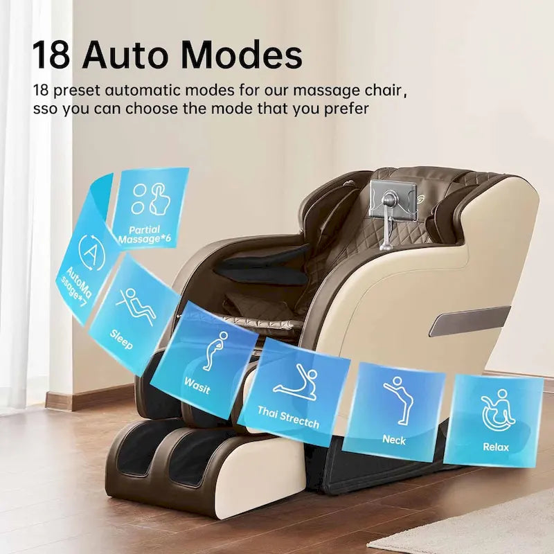 Fauteuil de massage corporel complet zéro gravité avec rail SL et contrôle par application