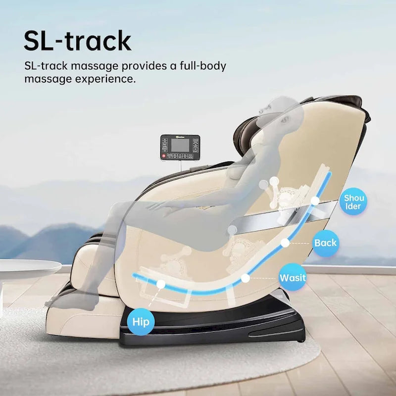 Fauteuil de massage corporel complet zéro gravité avec rail SL et contrôle par application