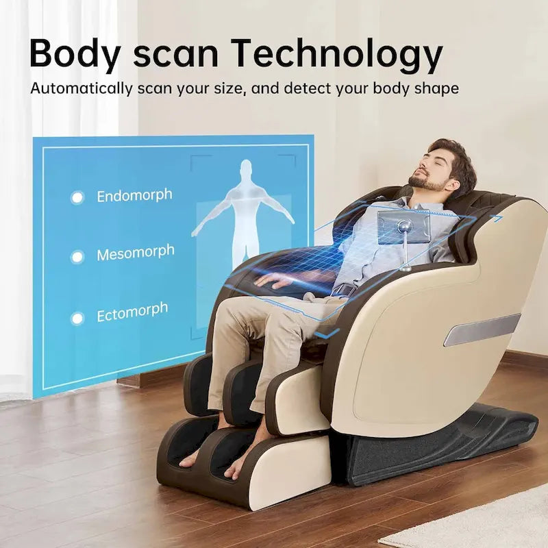 Fauteuil de massage corporel complet zéro gravité avec rail SL et contrôle par application