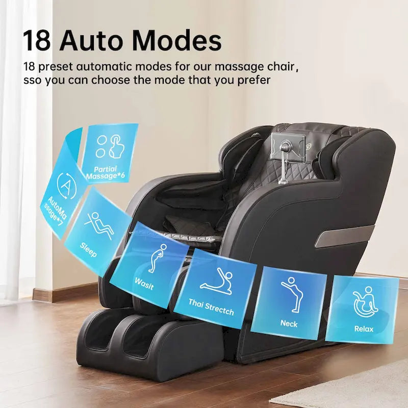 Fauteuil de massage corporel complet zéro gravité avec rail SL et contrôle par application