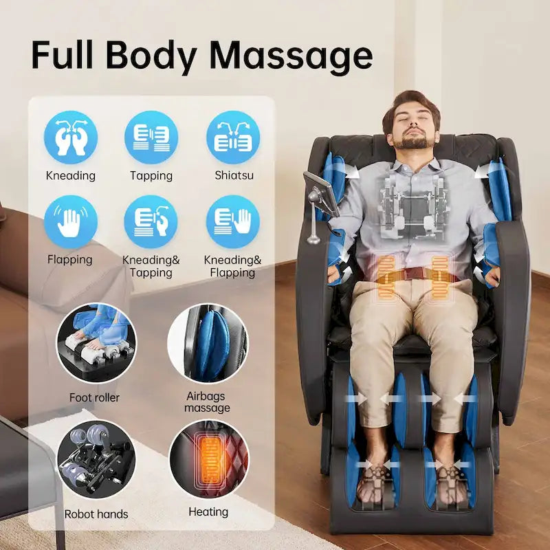 Fauteuil de massage corporel complet zéro gravité avec rail SL et contrôle par application