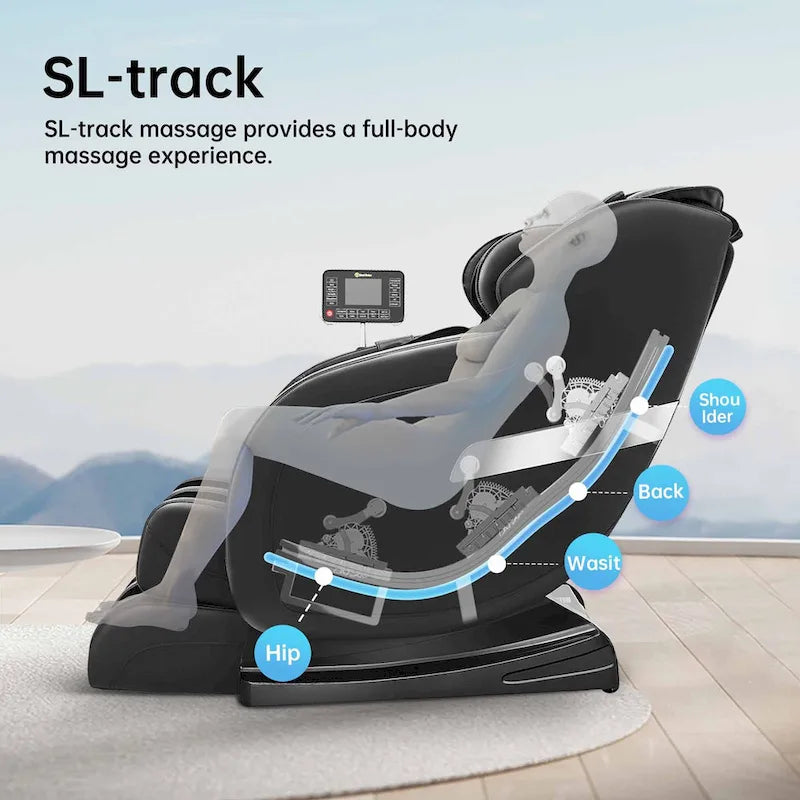Fauteuil de massage corporel complet zéro gravité avec rail SL et contrôle par application