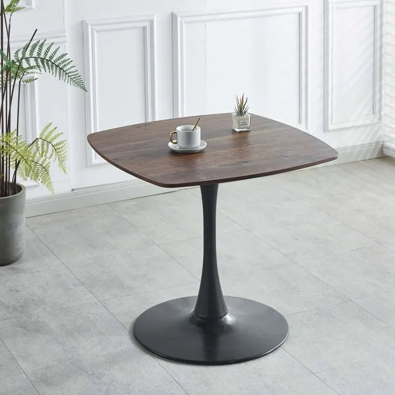 Table à manger ronde à pied central de 80 cm pour 2 à 4 personnes