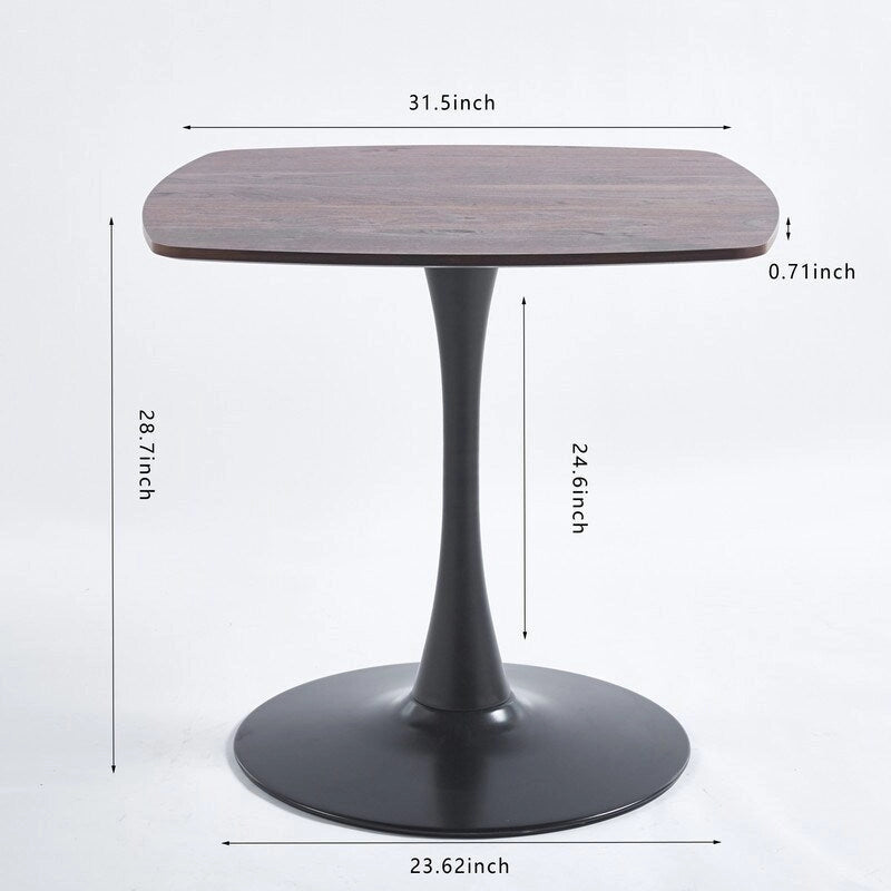 Table à manger ronde à pied central de 80 cm pour 2 à 4 personnes