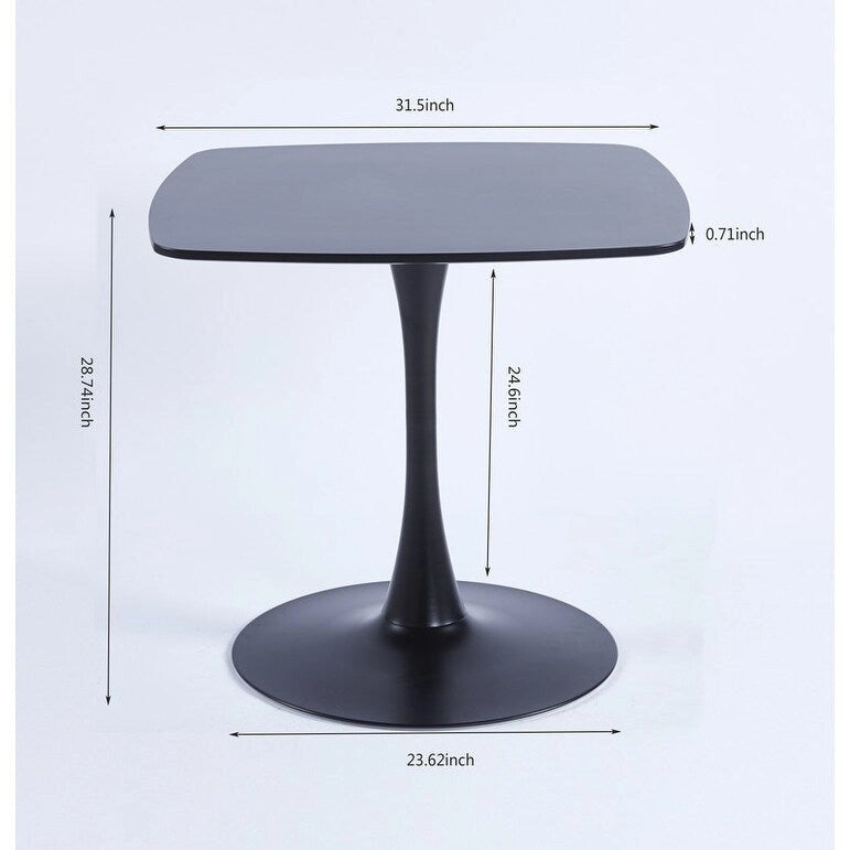 Table à manger ronde à pied central de 80 cm pour 2 à 4 personnes