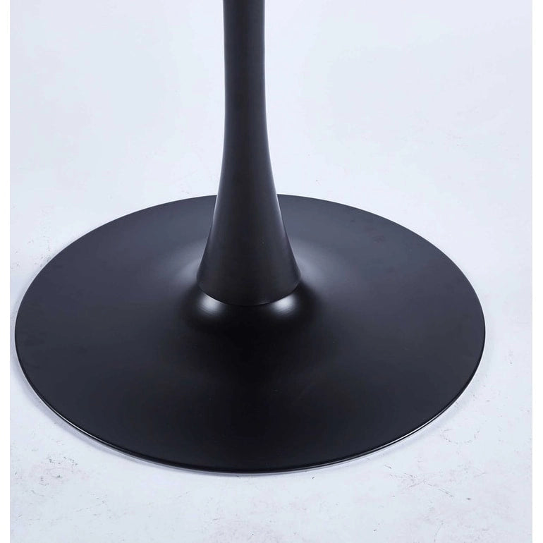 Table à manger ronde à pied central de 80 cm pour 2 à 4 personnes