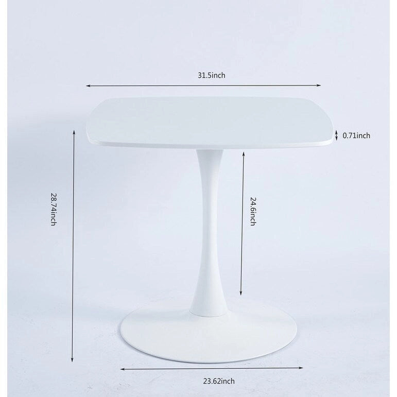 Table à manger ronde à pied central de 80 cm pour 2 à 4 personnes