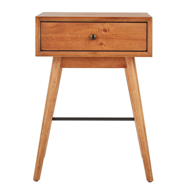 Table d'appoint en bois à 1 tiroir, style moderne du milieu du siècle