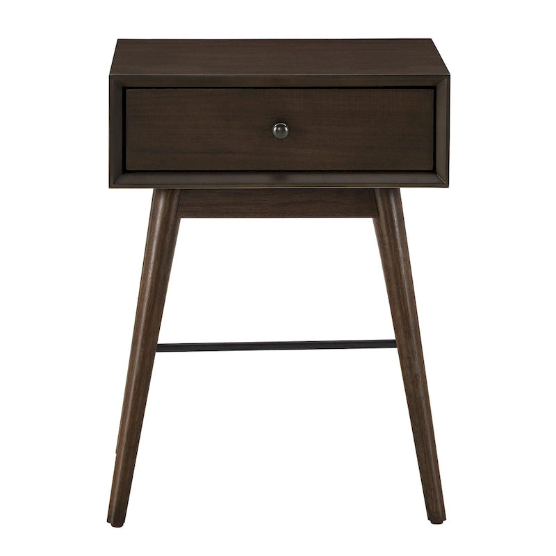 Table d'appoint en bois à 1 tiroir, style moderne du milieu du siècle