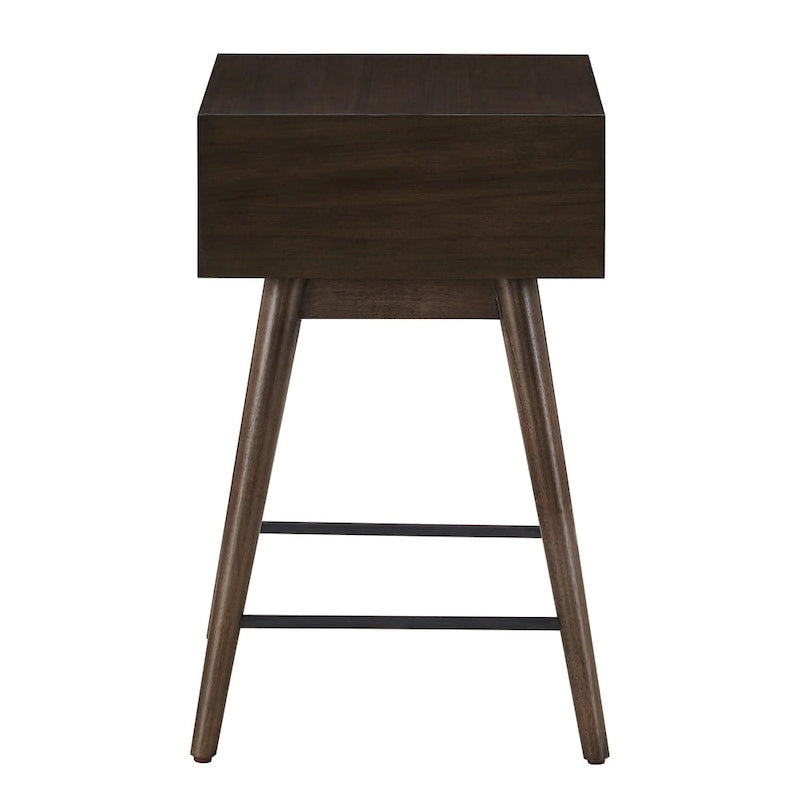 Table d'appoint en bois à 1 tiroir, style moderne du milieu du siècle