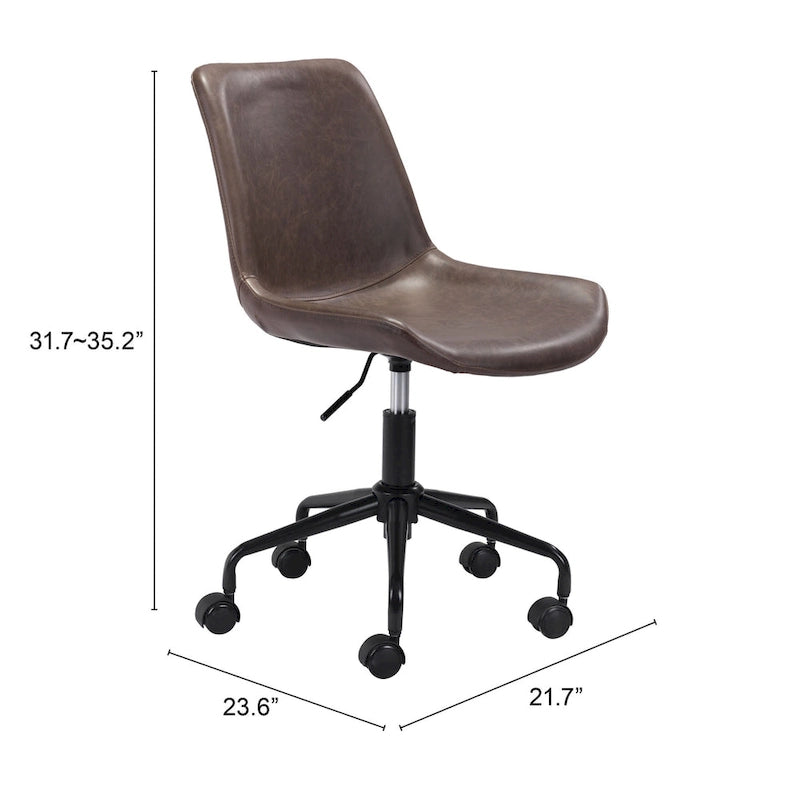 Chaise de bureau moderne Mid-Century - Marron