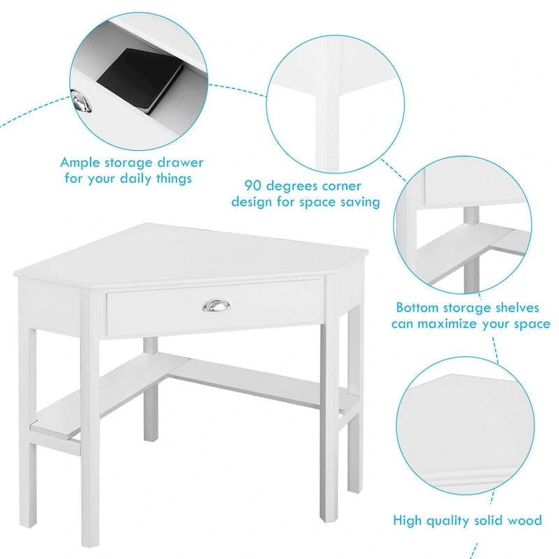 Bureau d'angle pour ordinateur en bois, table de travail, bureau d'angle pour ordinateur portable