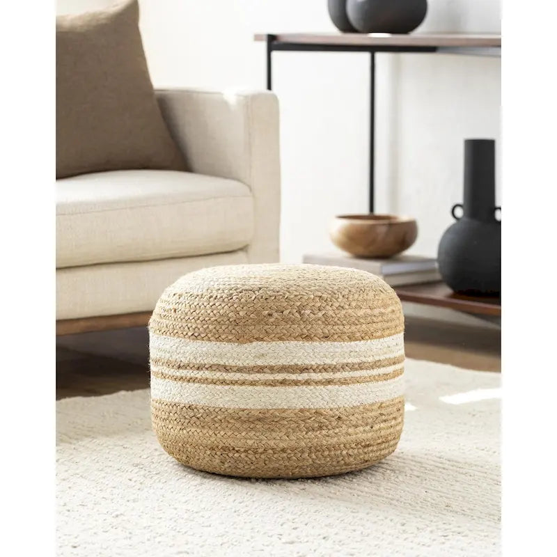Farmhouse Stripe Pouf