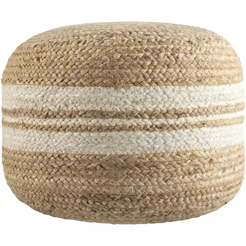 Pouf rayé style rustique