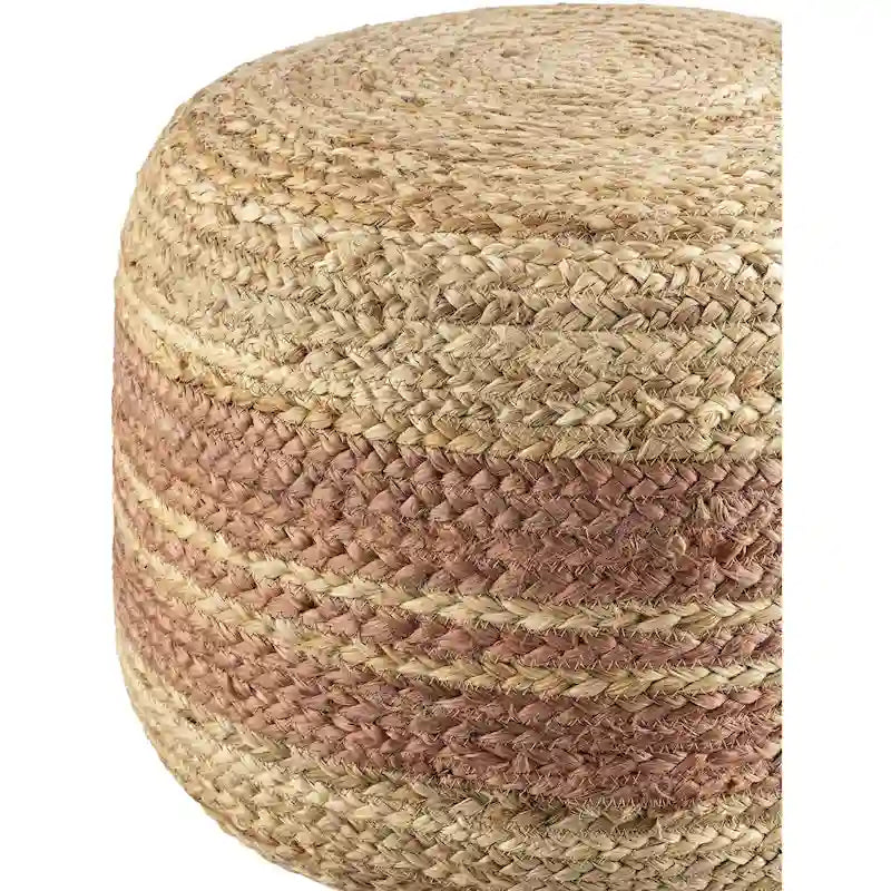 Pouf rayé style rustique