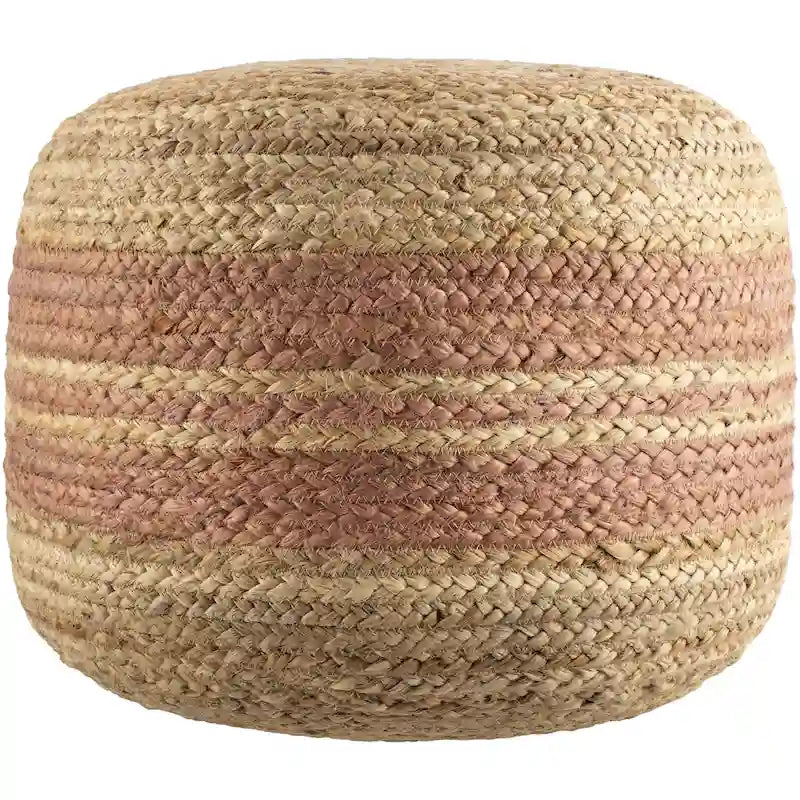 Pouf rayé style rustique