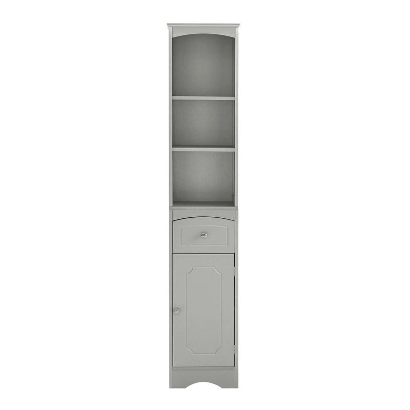 Armoire haute de salle de bain de 72 po avec tiroir et 5 tablettes ajustables