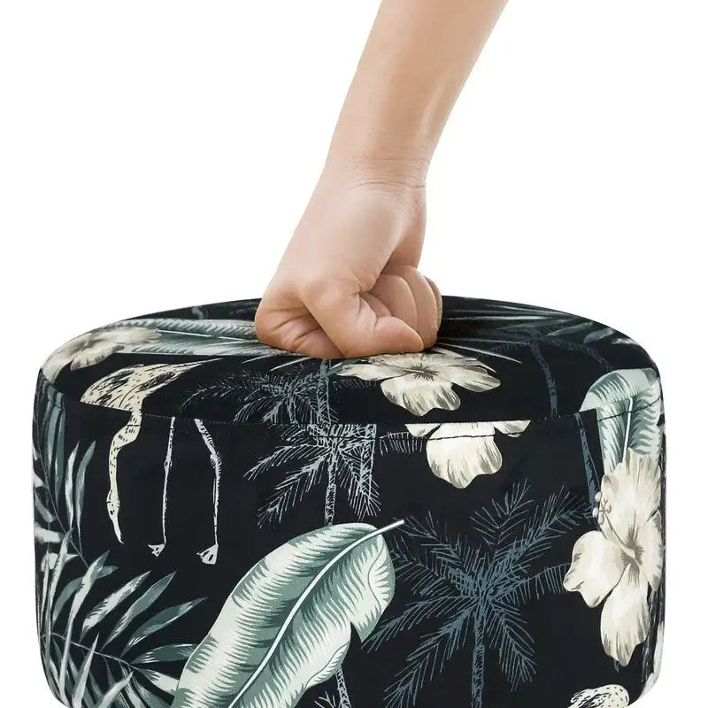 Repose-pieds ottoman rond moderne en velours