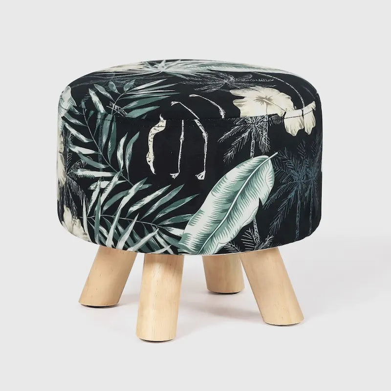 Repose-pieds ottoman rond moderne en velours
