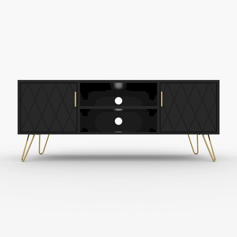 Meuble TV, console TV, meuble de rangement en bois pour divertissement