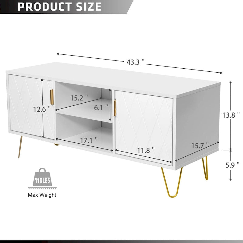 Meuble TV, console TV, meuble de rangement en bois pour divertissement