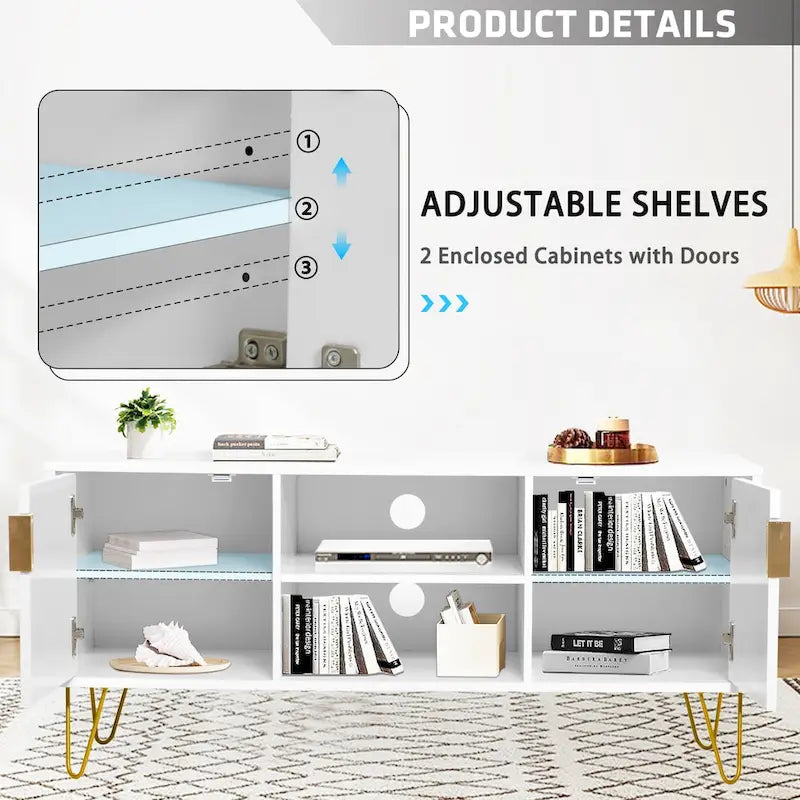 Meuble TV, console TV, meuble de rangement en bois pour divertissement
