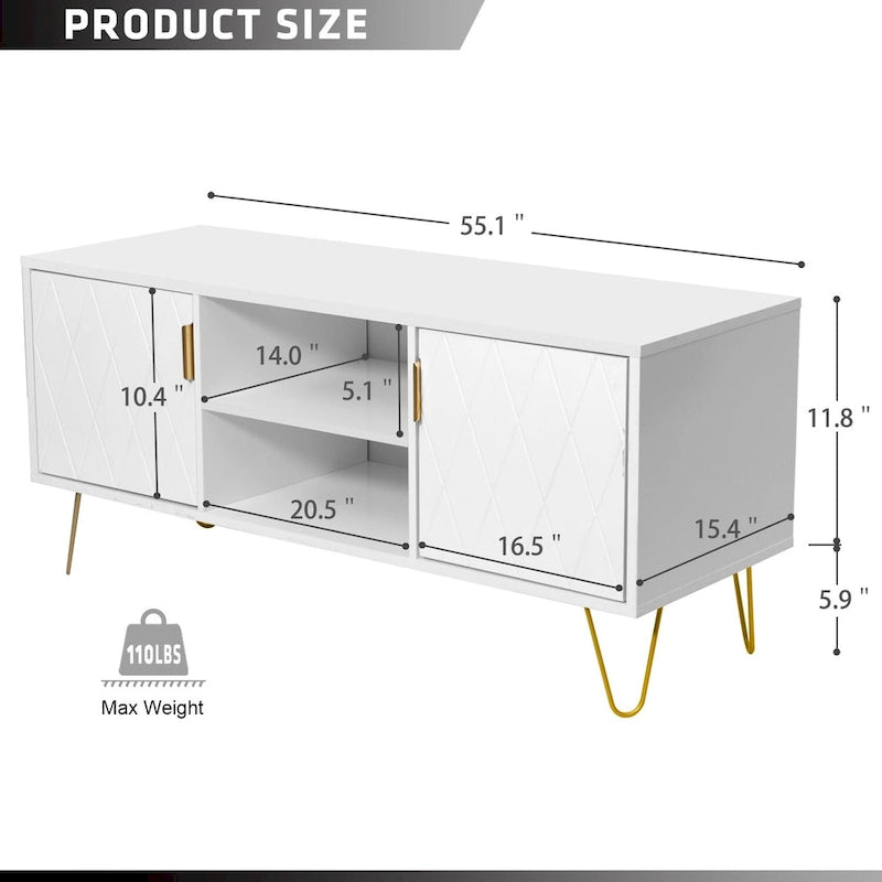 Meuble TV, console TV, meuble de rangement en bois pour divertissement