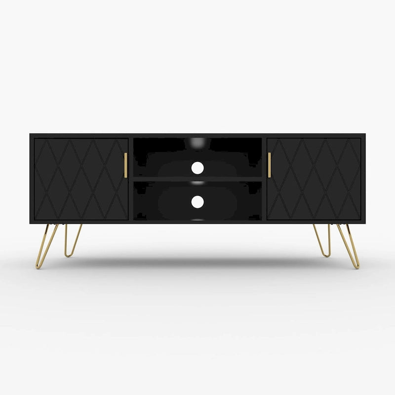 Meuble TV, console TV, meuble de rangement en bois pour divertissement