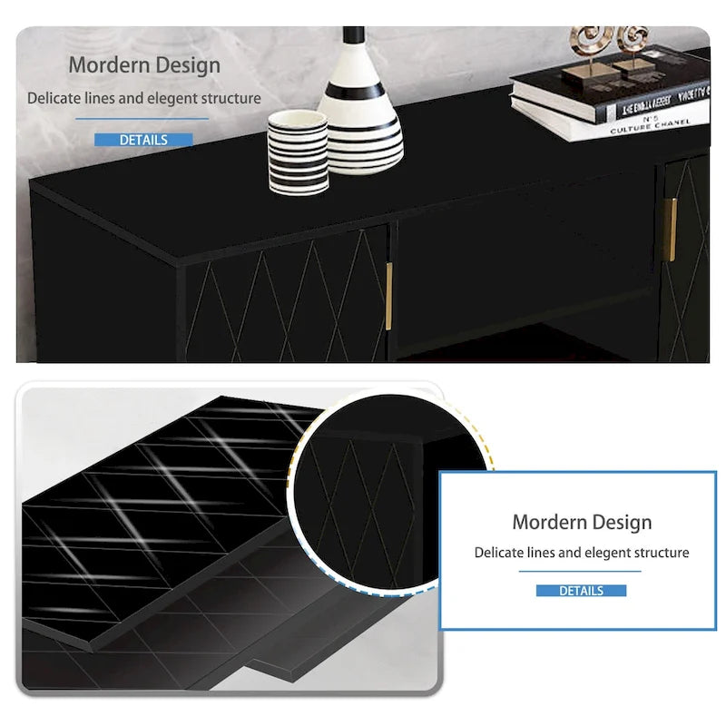 Meuble TV, console TV, meuble de rangement en bois pour divertissement
