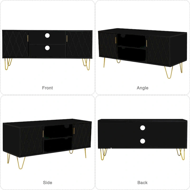 Meuble TV, console TV, meuble de rangement en bois pour divertissement
