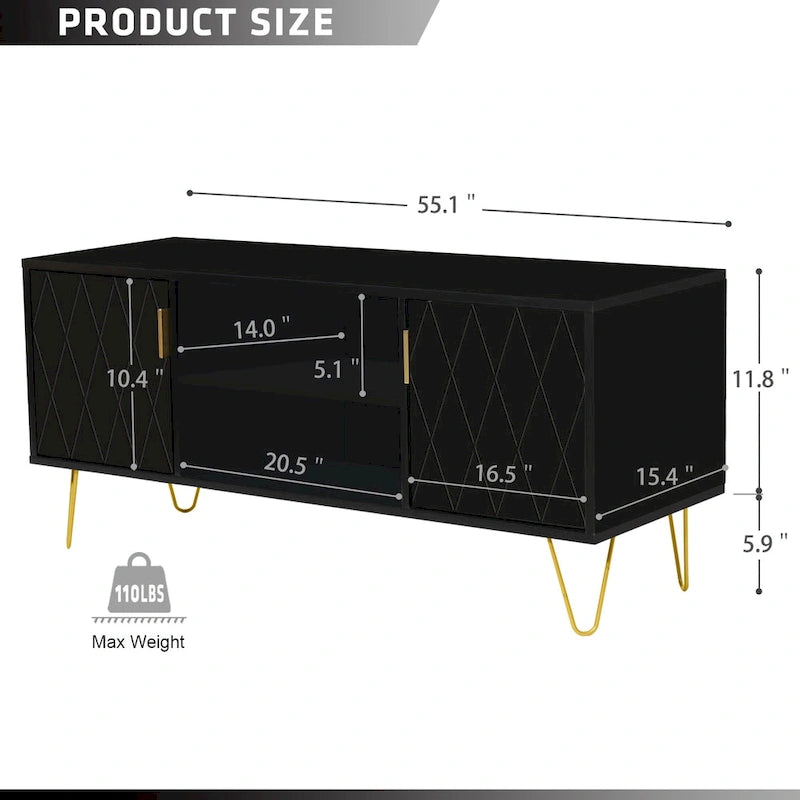 Meuble TV, console TV, meuble de rangement en bois pour divertissement