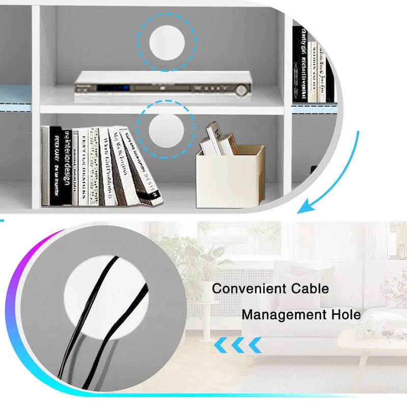 Meuble TV, console TV, meuble de rangement en bois pour divertissement