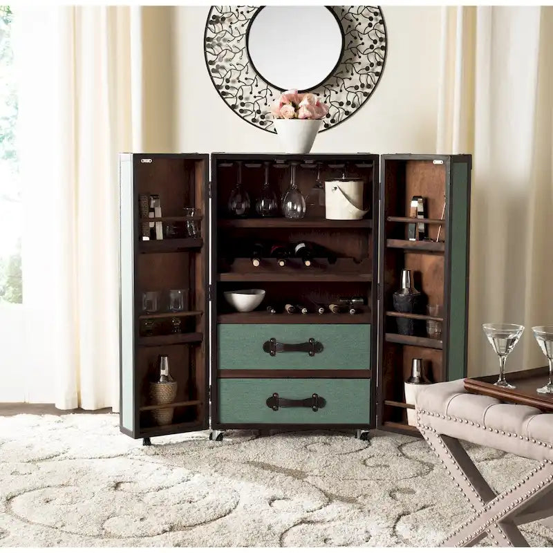 Meuble bar de rangement beige - 24Lx18Px42H