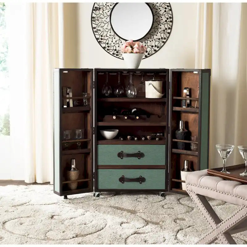 Meuble bar de rangement beige - 24Lx18Px42H
