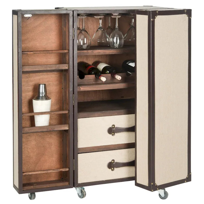 Meuble bar de rangement beige - 24Lx18Px42H
