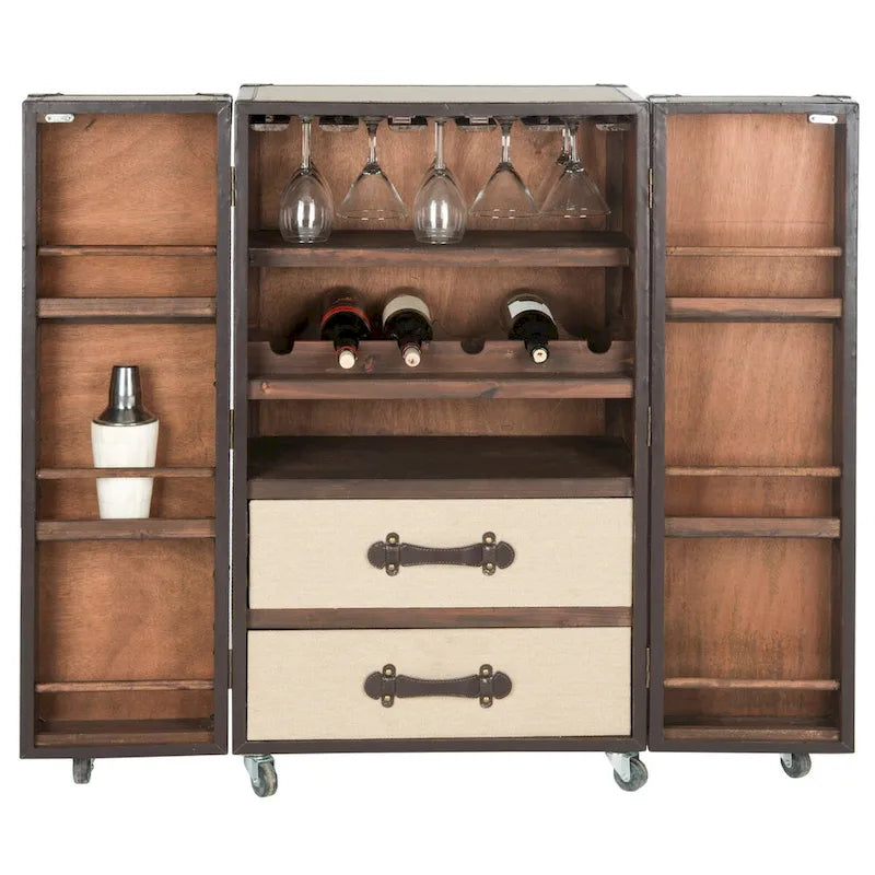 Meuble bar de rangement beige - 24Lx18Px42H