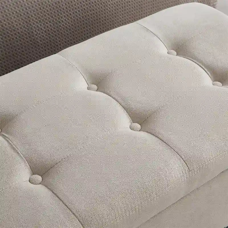 Banc de lit/ottoman de 59 po avec rangement en tissu