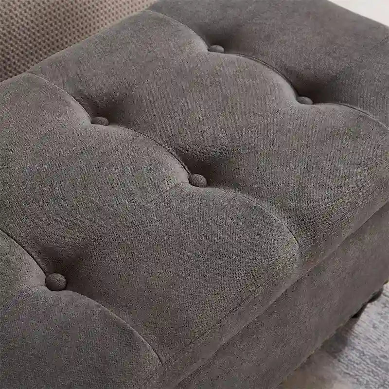 Banc de lit/ottoman de 59 po avec rangement en tissu