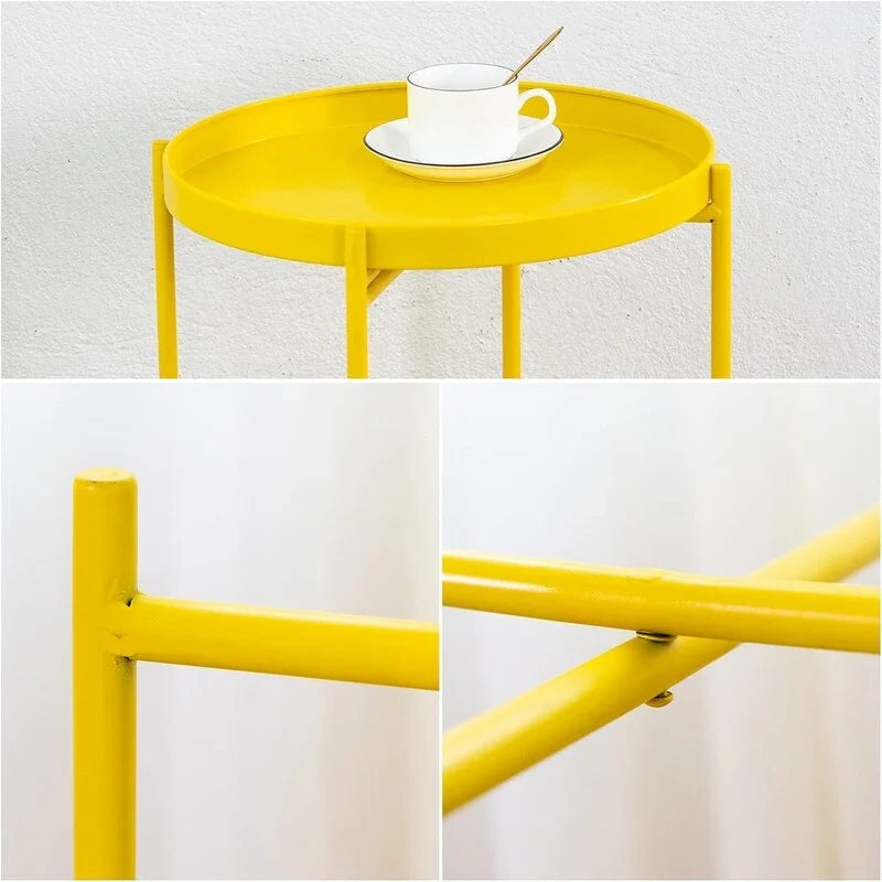 Table d'appoint de canapé en métal à 2 niveaux – 15P x 15L x 20H