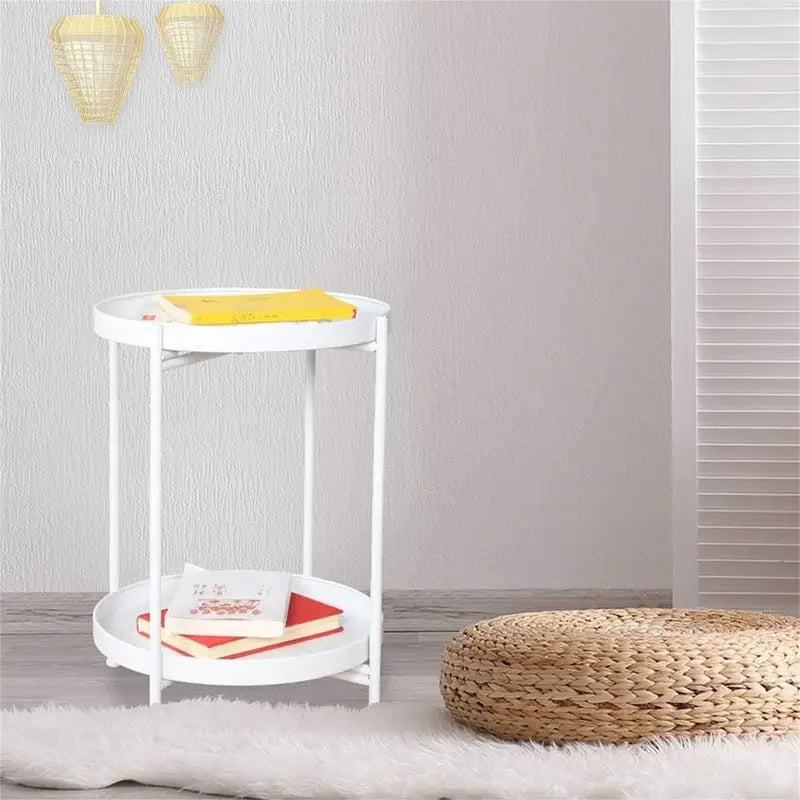 Table d'appoint de canapé en métal à 2 niveaux – 15P x 15L x 20H