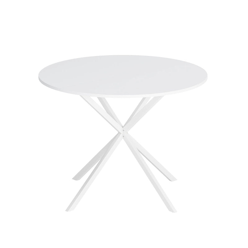 42,13 Table de salle à manger ronde moderne à pieds croisés